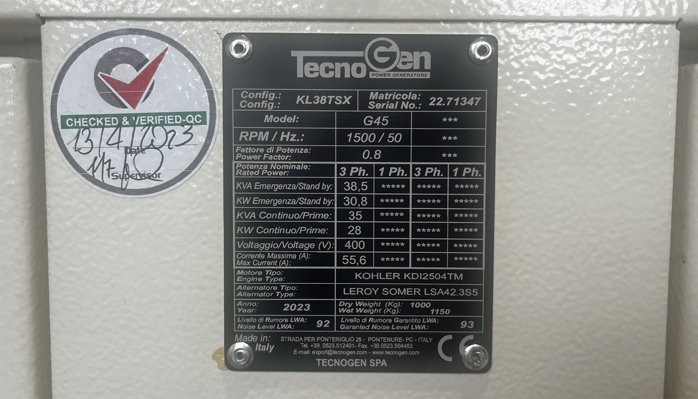 Notstromaggregat KL37TSX Details